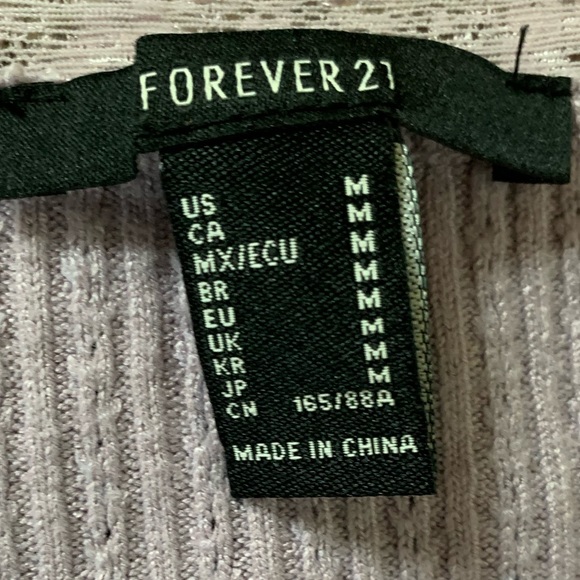 DISCONTINUED Lavender Lace Forever 21 Long Sleeve Henley Bodysuit - Picture 5 of 5